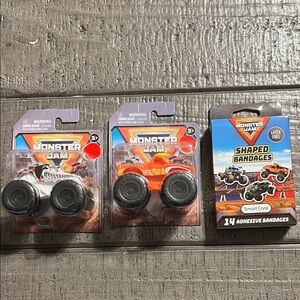 Monster Jam 2 Trucks  and Bandages Set